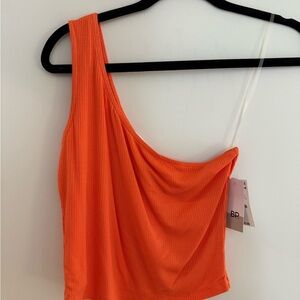 BP Coral Camelia One-Shoulder Top